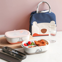 WUXIN ceramic lunch box can be heated by microwave oven for students office workers lunch box large capacity insulation separation lunch box