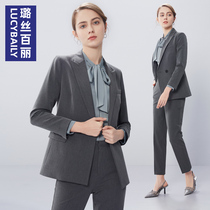Lusi Belle gray suit suit women fashion temperament spring and autumn ol high-end professional wear overalls women suits