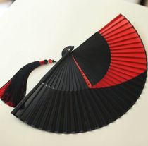 Moon fan exquisite female fan 6 inch folding fan bamboo handle silk fan summer daily fan left and right two-color fan surface