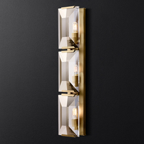 Postmodern golden long hotel lobby light luxury crystal wall lamp American luxury simple bar club engineering lamp