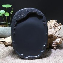 She inkstone boutique black dragon tail Inkstone natural original stone pure hand carving excellent end inkstone four treasure calligraphy and painting supplies