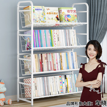 Childrens bookshelf picture book rack storage rack living room office shelf floor to wall bedroom simple small bookcase