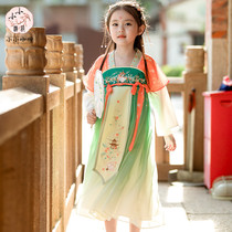 Hanfu girl autumn baby chest horse face embroidery skirt little girl Chinese style costume Tang dress