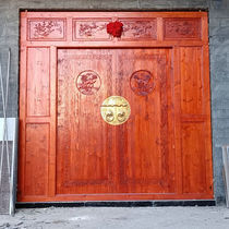 Solid wood courtyard gate Old Elm wooden door open Villa Chinese door rural antique carved gate