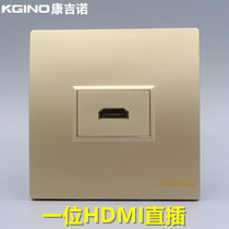 Champagne gold 86 type one HDMI HD socket panel 2 0 version in-line multimedia wall plug