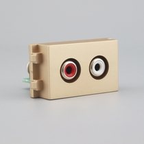 Champagne 128 type AV Lotus audio solder-free wiring socket module Champagne Gold red and white double hole audio socket