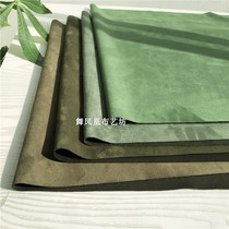 Old military green suede air layer fabric-imitation deerskin velvet chicken leather fabric smooth and delicate thick