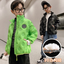 Boys winter clothing light and thin down clothes 10 years old children 6 boys jacket 8 white duck suede liner 12 autumn winter CUHK