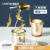 Life girl heart ins walking lantern rotating candle holder simple European ornaments household glass aromatherapy candle holder