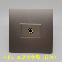Dark gray type 86 one bit 6 35 microphone microphone gray no welding wire multimedia microphone welding free panel