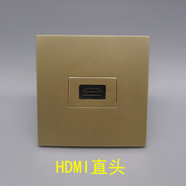 Type 86 one HDMI HD socket panel Champagne Gold 2 0 version compatible with 1 4 in-line multimedia wall plug