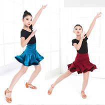 New Latin dance dress girls  childrens practice suit Performance suit Childrens dance dress suit spring and summer jumpsuit