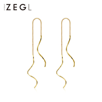 ZENGLIU925 silver wave ear line womens 2021 new fashion quality long tassel earrings high sense earrings