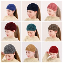 Knitted wool hair band female Korean simple Joker out retro sweet wide-sided head jewelry Net red hair hoop trend