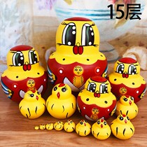 Woody Russian jacket Chinese Wind 5 floors 10 layers of fumbling of the same section 15 Layers Cartoon Cute Set Chicken Toy Gift