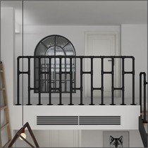 Nordic wrought iron simple modern stair handrail indoor creative loft villa fence protective railing corridor home