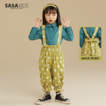 SASAKIDS custom foreign atmosphere detachable bud blossom pants women children autumn and winter back bow pants