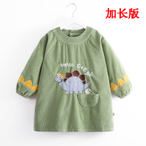 Ao Beimei extended Childrens gown cotton long sleeve anti-dressing boy waterproof anti-dirty eating bib winter