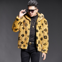 New design mink coat mens whole Sable fashionalism youth mink fur coat mens fur trend personality
