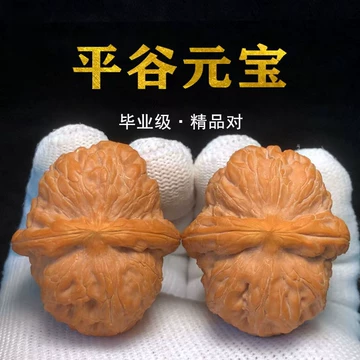 【最上級品種】文玩核桃 全品无修 平谷元宝 41mm 平谷元宝狮子头文玩核桃全品无修精配收藏级一物