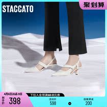 Thagatu summer new twist shoe style retro-pointed high heel sandal with sandal EBT02AH1