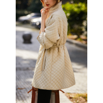 WTH494680VL] refused to be bloated and thin to wear small incense retro skinned pocket Diamond cotton coat