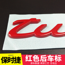 Red Porsche English letter car label S label Macan Cayenne turbo GTS rear affixed tail box logo modification