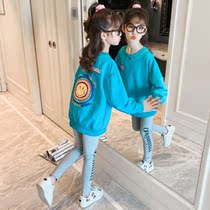 Autumn girls long sleeve T-shirt wearing foreign style 2021 New loose clothes spring and autumn children fashionable shirt shirt