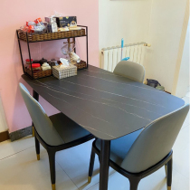 Living room table storage rack desktop sideboard double snack shelf home kitchen dining table iron storage