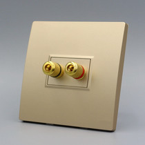 Champagne gold Type 86 two-digit double-head speaker socket double-digit surround speaker multimedia audio wall panel