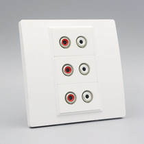 Type 86 screw cable AV red and white audio socket panel 3 welding-free wiring red and white double hole Lotus head wall panel