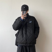 Winter loose collar cotton-padded clothes Japanese literary youth black slim bread clothing BF men's and women's padded jacket