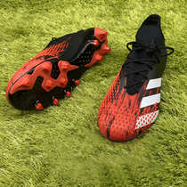 Falcon 20 1 football shoes male adult short nail AG black red broken nail low top training shoes artificial grass wear-resistant