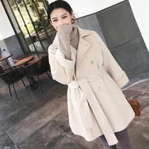 Large size womens padded 2021 autumn winter foreign air autumn European long double-sided cashmere coat womens woolen coat