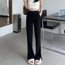 Open Fork Micro Laserpants Woman Covety Suit Spring Loaded Korean version 2022 new high waist conspicuously slim design sensation Tugging Pants