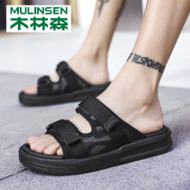 Wood Linson Lovers Slippers male Summer outwear Soft bottom Home cool slippers Deodorant Thick Bottom Stomachers Sandals Sandals Sandals