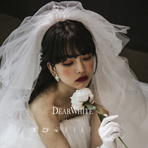 Dear White Cloud Ballad retro Mori wedding ceremony light wedding dress female tour short bridal headwear simple