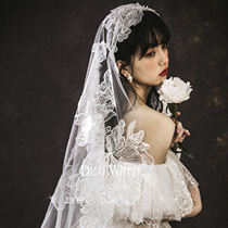 Dear Bai original Little Yunrongsimple forest wedding ceremony wedding dress Korean bridal veil headdress