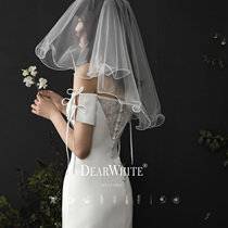 Dear White Cloud Luo retro Mori wedding ceremony light wedding dress female tour short bridal headwear simple