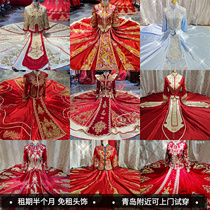 Rental velvet clothing 2021 New Net red Bride wedding thin V collar flared size cabinet clothing summer