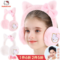 Hello Kitty childrens earmuffs winter girls warm plush earrings cuffs cute cat ears earmuffs baby