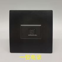 Black 86 type one phone with door single voice CAT3 information 4 core 2 core RJ11 phone free call module