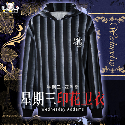 taobao agent Monchuang American drama on Wednesday · Adamis Wednesday Printing sweater cosplay clothing female