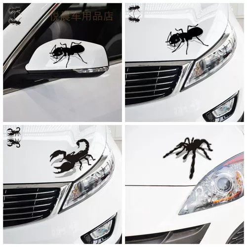 Тени, наклейка, модифицированный транспорт, зеркало заднего вида, паук, скорпион