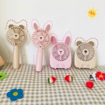 Summer ins cute girl Heart Bear pink bunny mini fan usb charging students carry on hand