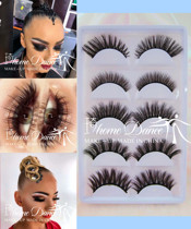 Latin dance false eyelashes 3D mink hair natural black national standard dance eye makeup makeup thick curly Latin makeup