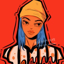 Retro Comics Sweet Cool Cute Head Design Cyberpunk Couple Birthday Gift Photos Turn to Hand-painted Customization