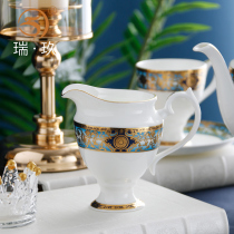 Embossed gold porcelain milk jar coffee set with milk can milk separator wine dispenser tea distributor ceramic road Cup