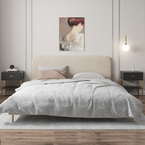 Nordic technology cloth bed light luxury modern cloth bed technology cloth disposable bed simple minimalist 1 8 M master bedroom wedding bed