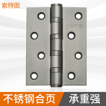 Hinge gun Gray 4 inch flat open stainless steel folding wooden door thick heavy duty elegant gray hinge bearing silent loose leaf